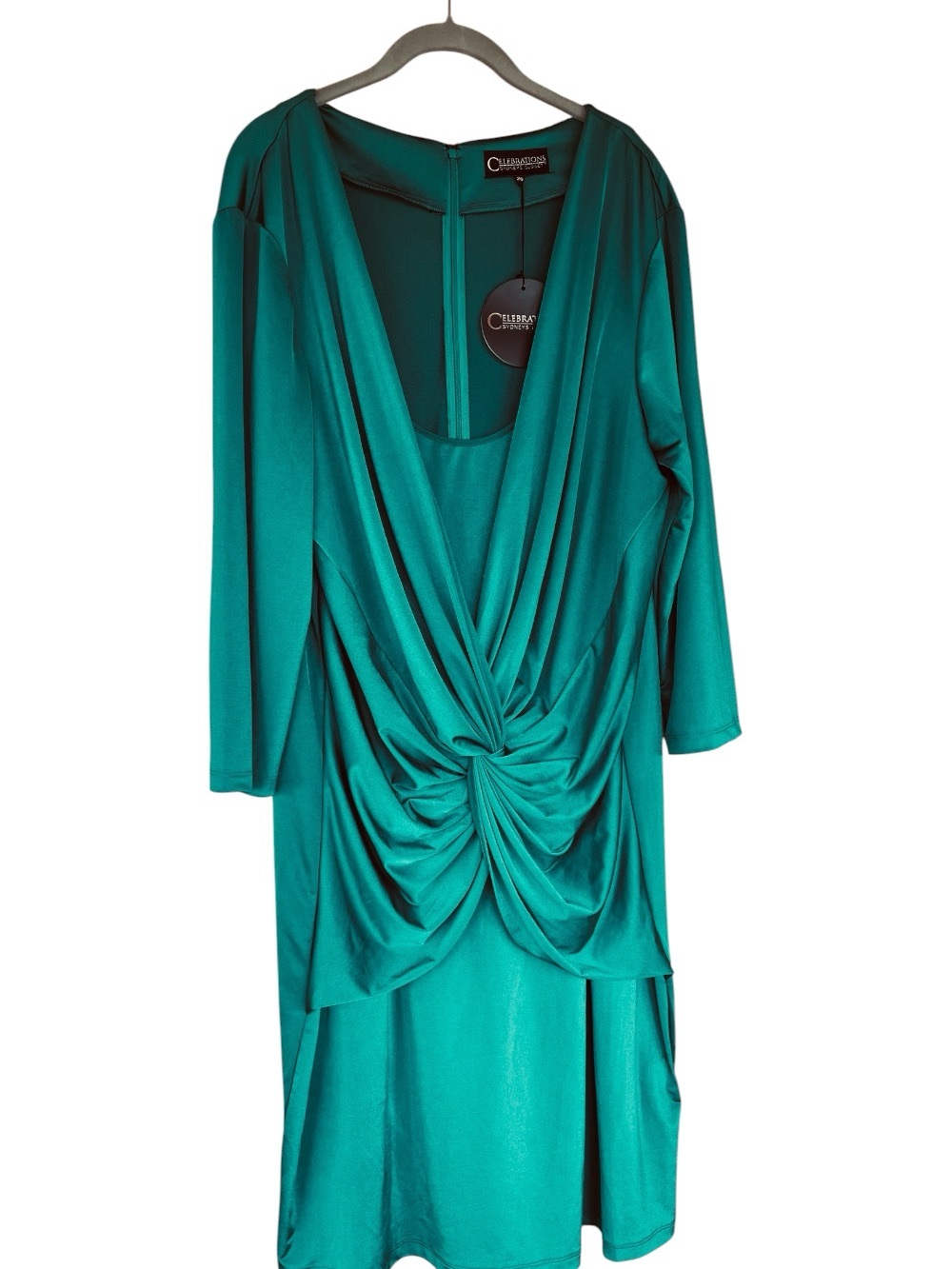 Celebrations by Sydney’s Closet Knot Front Green Dress XL -1X - Picture 1 of 11